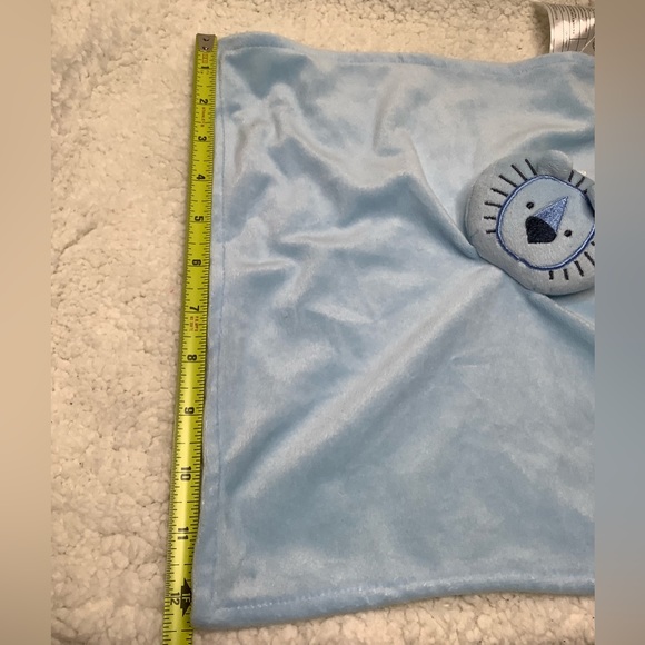 George Light Blue Plush Lion Lovey 12 inches Security Blanket Stuffed Animal Toy - Picture 3 of 5